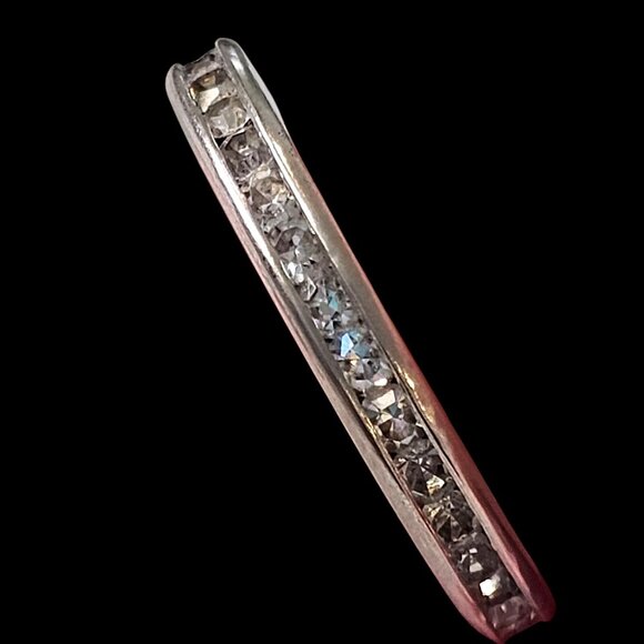 Sterling Silver Eternity Ring Size 8 Gift For Her Anniversary Stackable 3 mm - Picture 3 of 9